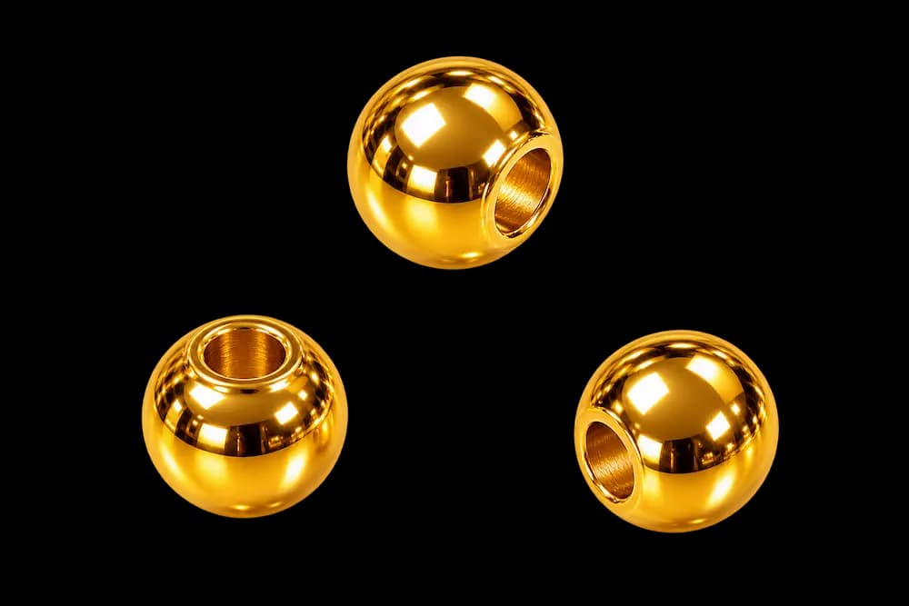 Spherical Golden Ball Beads