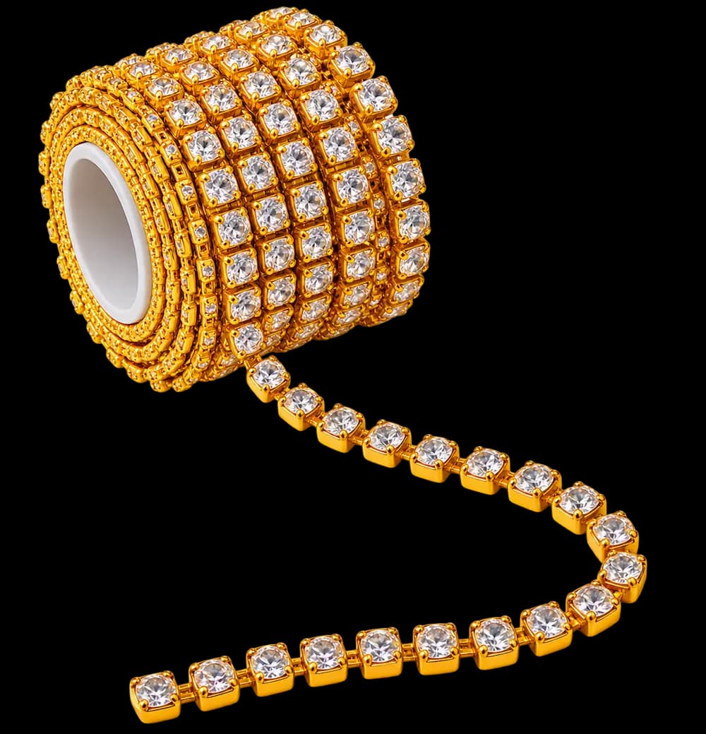 Crystal Rhinestone Cup Chain Spool