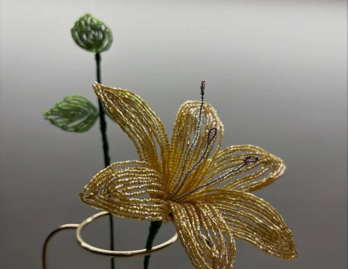 Craft Enthusiasts Beaded Flower Creation